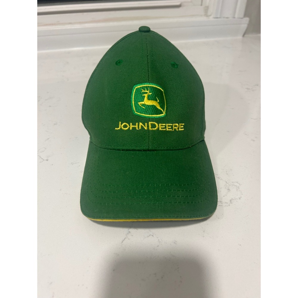 John Deere Green Embroidered Logo Baseball Cap One Size Fits All Cotton